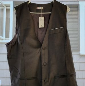 NWT New With Tags H2H Slim Fit Gray Men's Vest Size XL